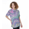 Holographic Psychedelic Women's Short Sleeve Shirts-grizzshop