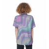 Holographic Psychedelic Women's Short Sleeve Shirts-grizzshop