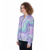 Holographic Psychedelic Women's Zip Up Hoodie-grizzshop