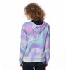 Holographic Psychedelic Women's Zip Up Hoodie-grizzshop