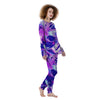 Holographic Purple Print Pattern Women's Pajamas-grizzshop