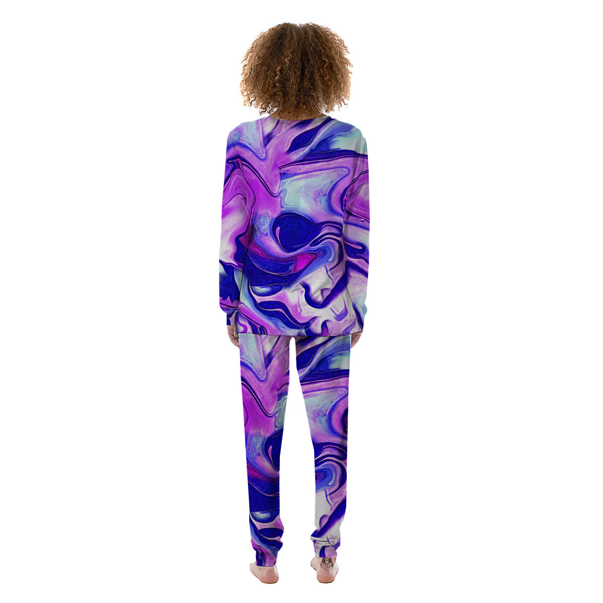 Holographic Purple Print Pattern Women's Pajamas-grizzshop