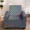 Holographic Snakeskin Print Armchair Cover-grizzshop