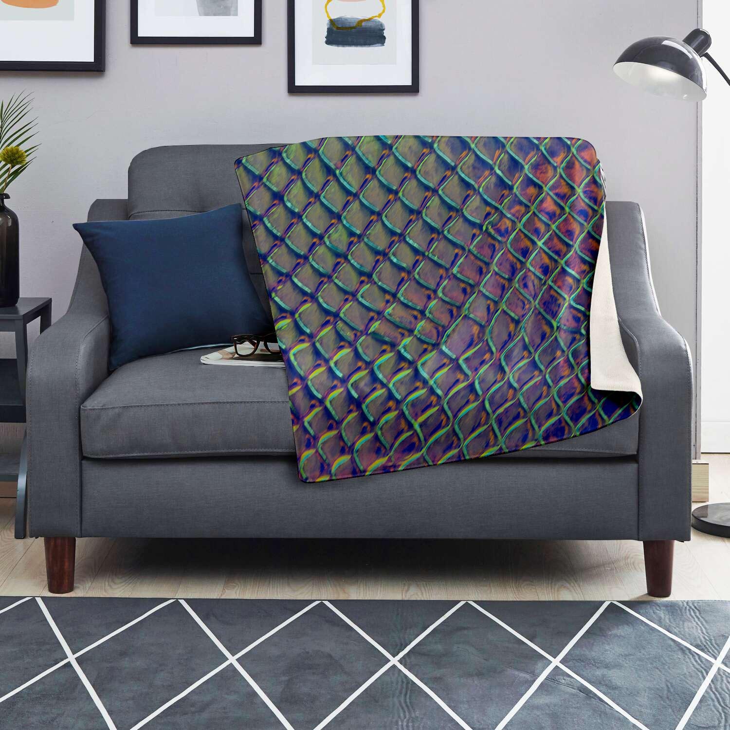 Holographic Snakeskin Print Blanket-grizzshop