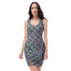 Holographic Snakeskin Print Bodycon Dress-grizzshop