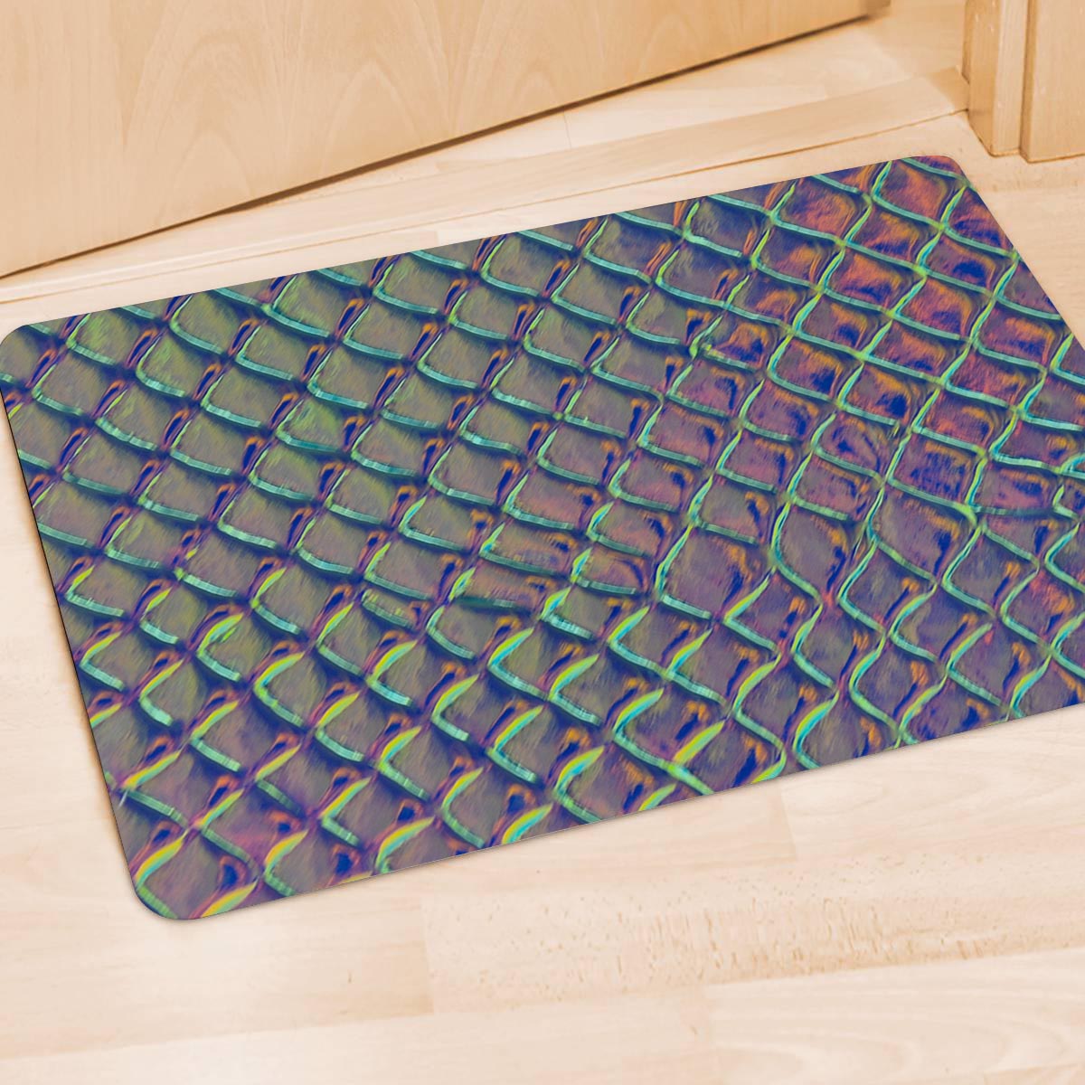 Holographic Snakeskin Print Door Mat-grizzshop