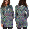 Holographic Snakeskin Print Hoodie Dress-grizzshop