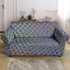 Holographic Snakeskin Print Loveseat Cover-grizzshop