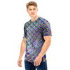 Holographic Snakeskin Print Men T Shirt-grizzshop