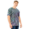 Holographic Snakeskin Print Men T Shirt-grizzshop