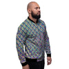 Holographic Snakeskin Print Men's Bomber Jacket-grizzshop