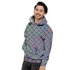 Holographic Snakeskin Print Men's Hoodie-grizzshop