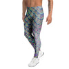 Holographic Snakeskin Print Men's Leggings-grizzshop