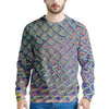 Holographic Snakeskin Print Men's Sweatshirt-grizzshop