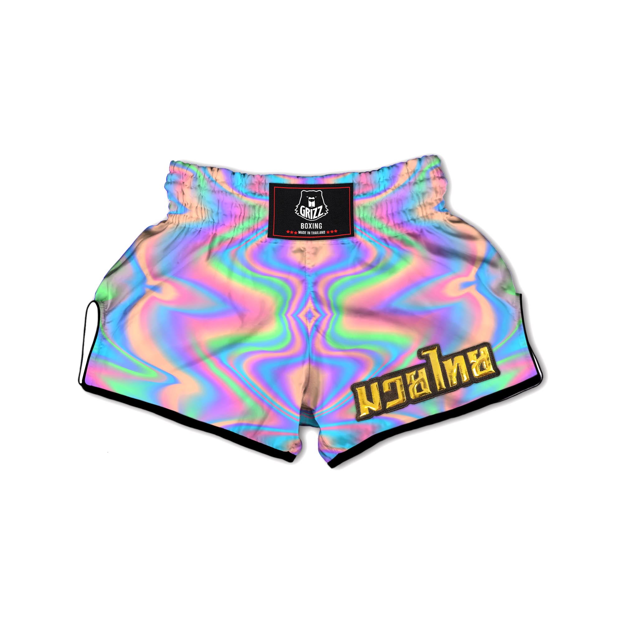 Holographic Snakeskin Print Muay Thai Boxing Shorts-grizzshop