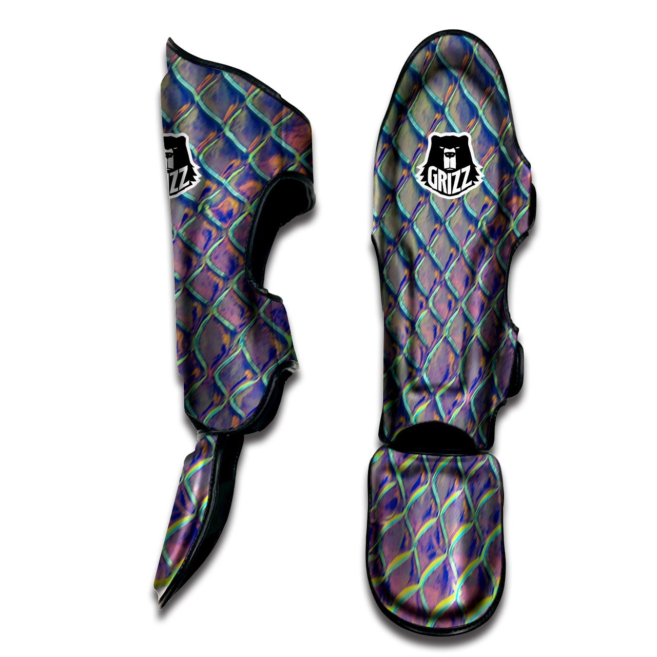 Holographic Snakeskin Print Muay Thai Shin Guard-grizzshop