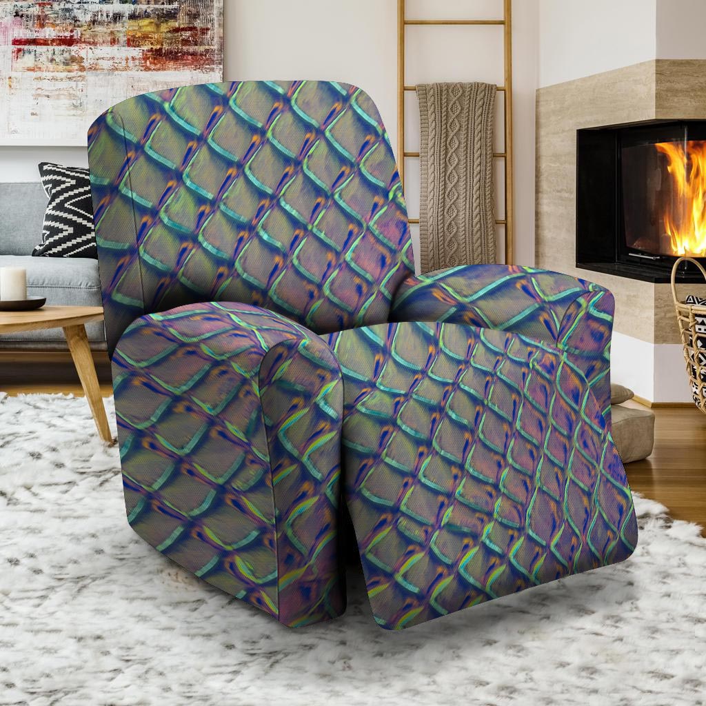 Holographic Snakeskin Print Recliner Cover-grizzshop