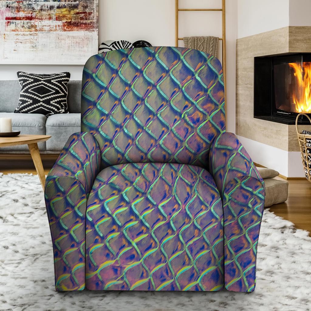 Holographic Snakeskin Print Recliner Cover-grizzshop