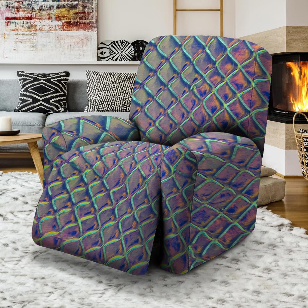 Holographic Snakeskin Print Recliner Cover-grizzshop