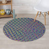 Holographic Snakeskin Print Round Rug-grizzshop