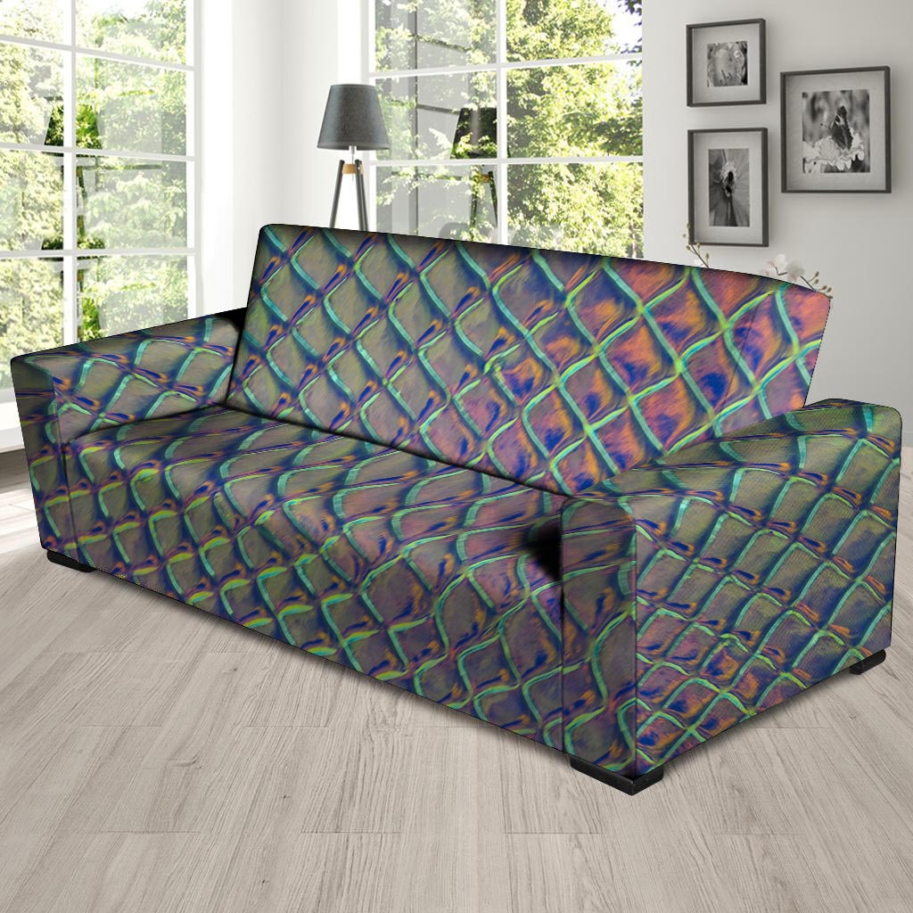 Holographic Snakeskin Print Sofa Cover-grizzshop