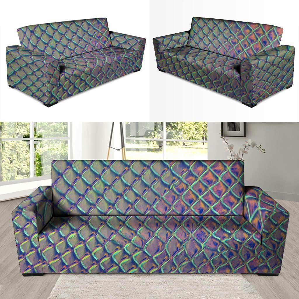 Holographic Snakeskin Print Sofa Cover-grizzshop