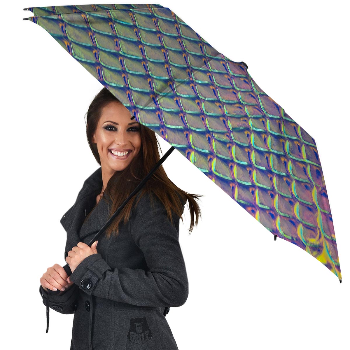 Holographic Snakeskin Print Umbrella-grizzshop