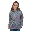 Holographic Snakeskin Print Women's Hoodie-grizzshop