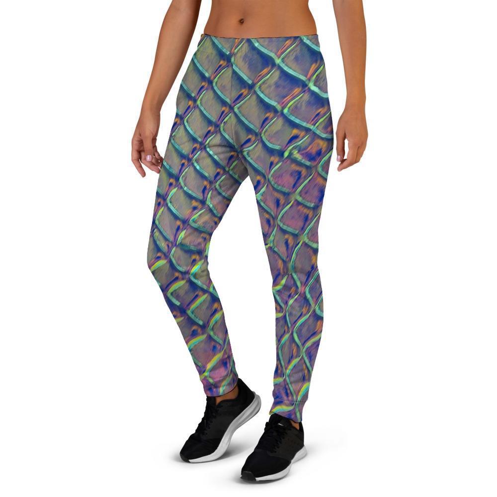 Holographic Snakeskin Print Women's Joggers-grizzshop