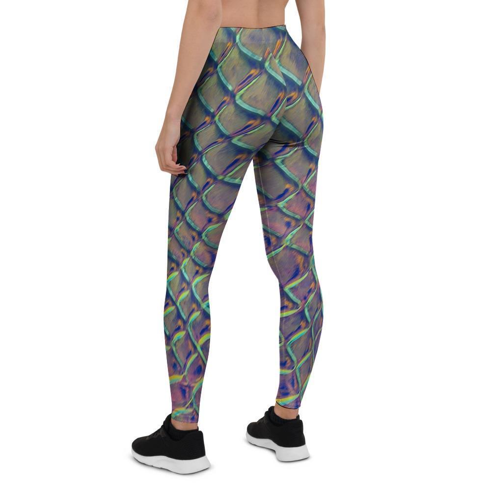 Holographic Snakeskin Print Women's Leggings-grizzshop