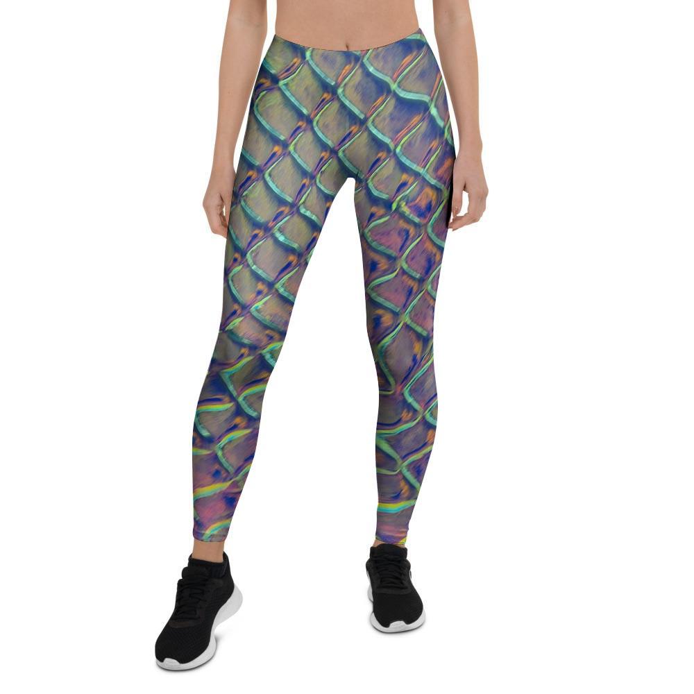 Holographic Snakeskin Print Women's Leggings-grizzshop