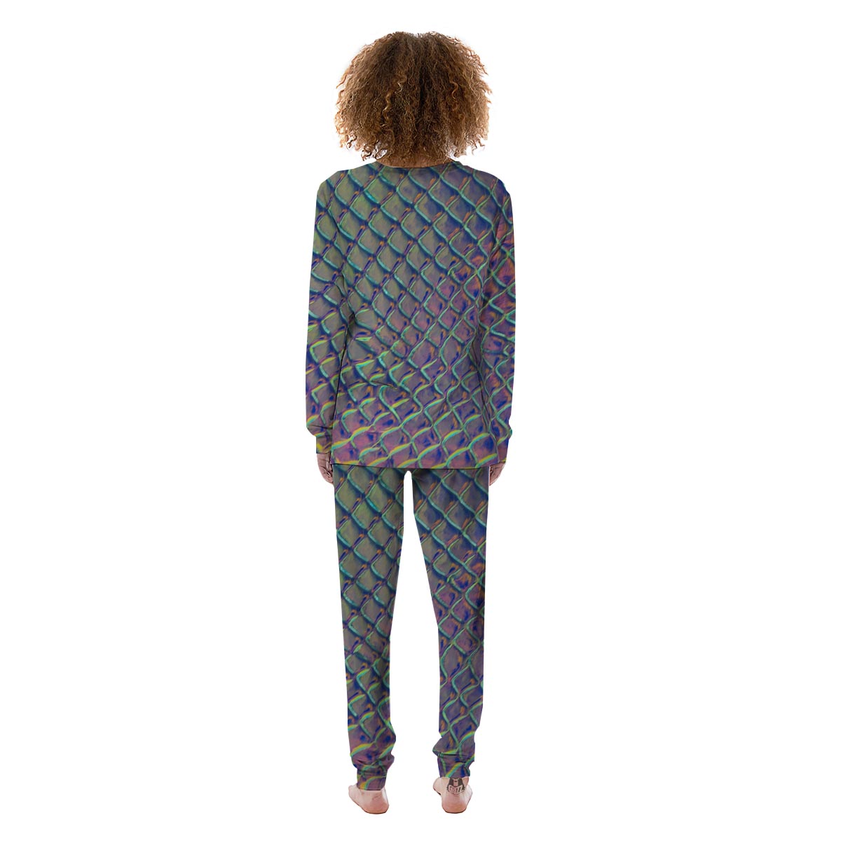 Holographic Snakeskin Print Women's Pajamas-grizzshop