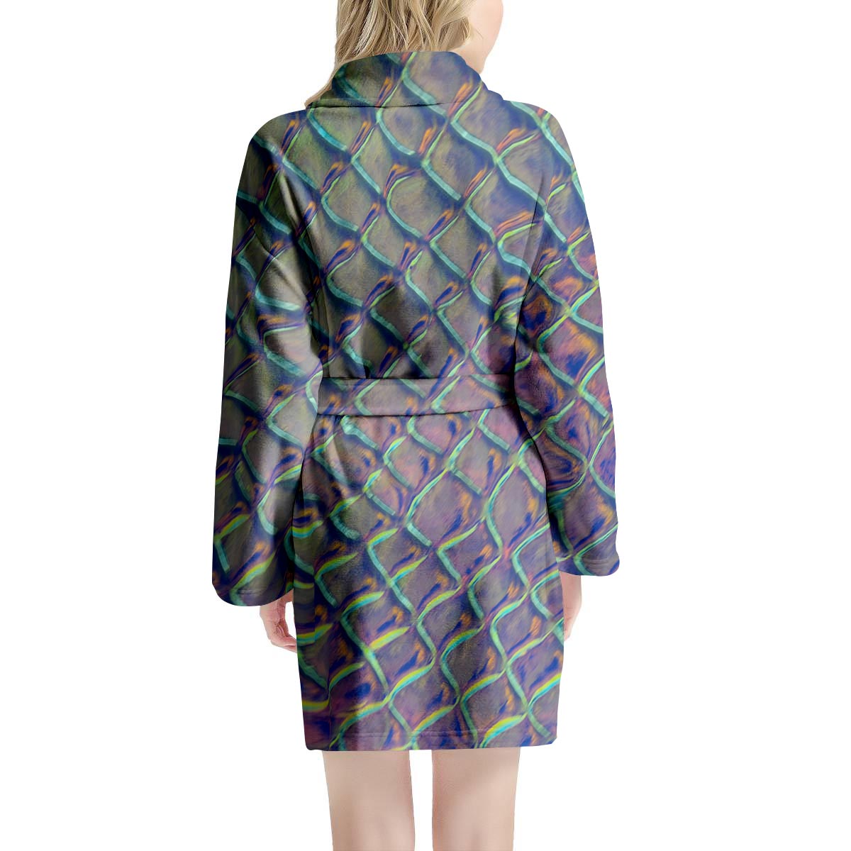 Holographic Snakeskin Print Women's Robe-grizzshop