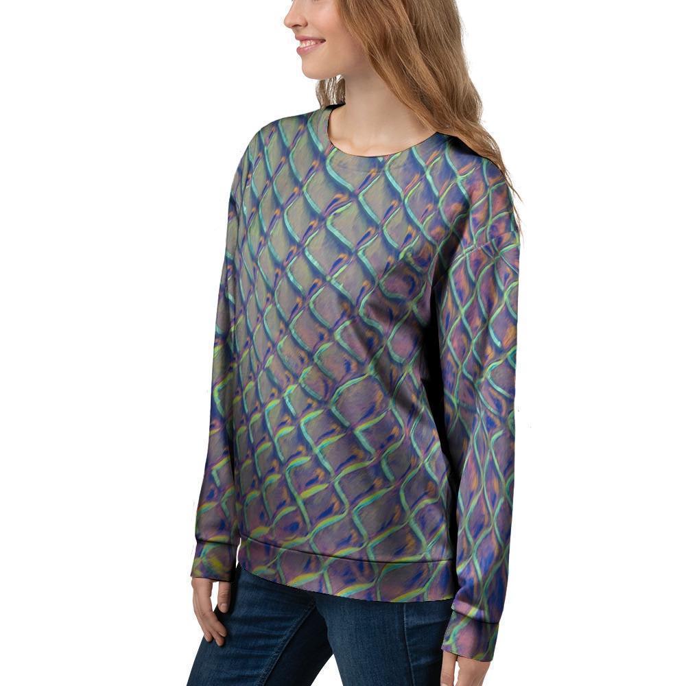 Holographic Snakeskin Print Women's Sweatshirt-grizzshop