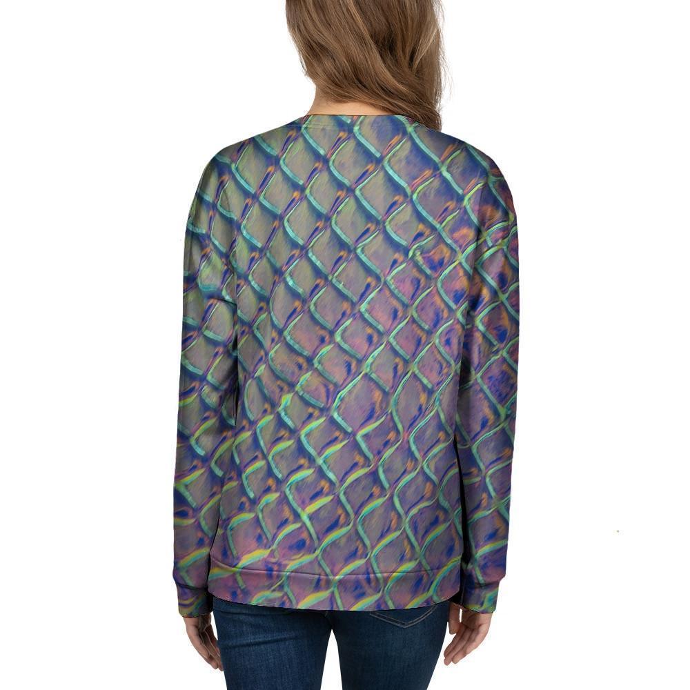 Holographic Snakeskin Print Women's Sweatshirt-grizzshop