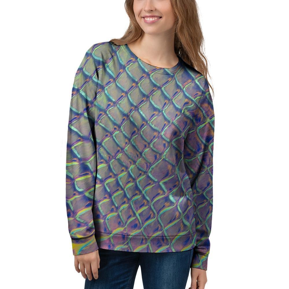 Holographic Snakeskin Print Women's Sweatshirt-grizzshop