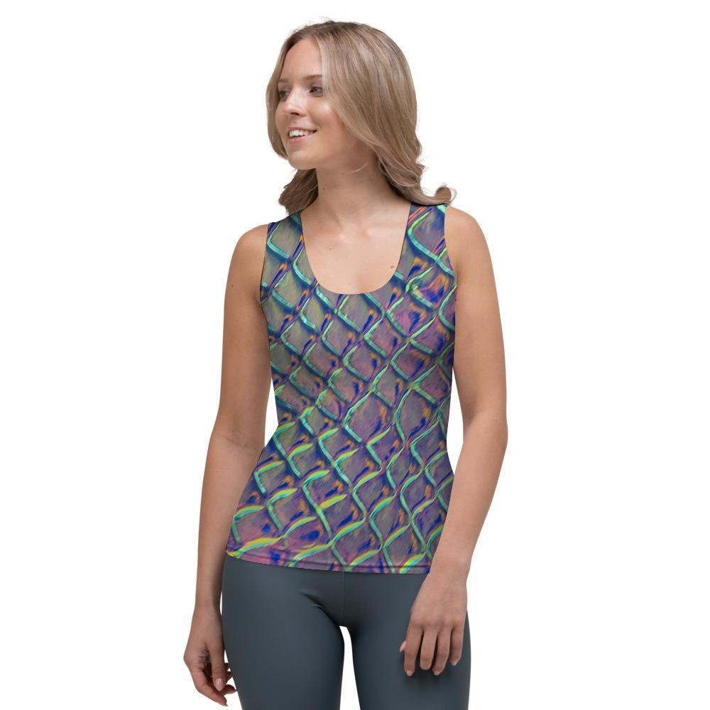 Holographic Snakeskin Print Women's Tank Top-grizzshop