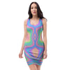 Holographic Trippy Bodycon Dress-grizzshop