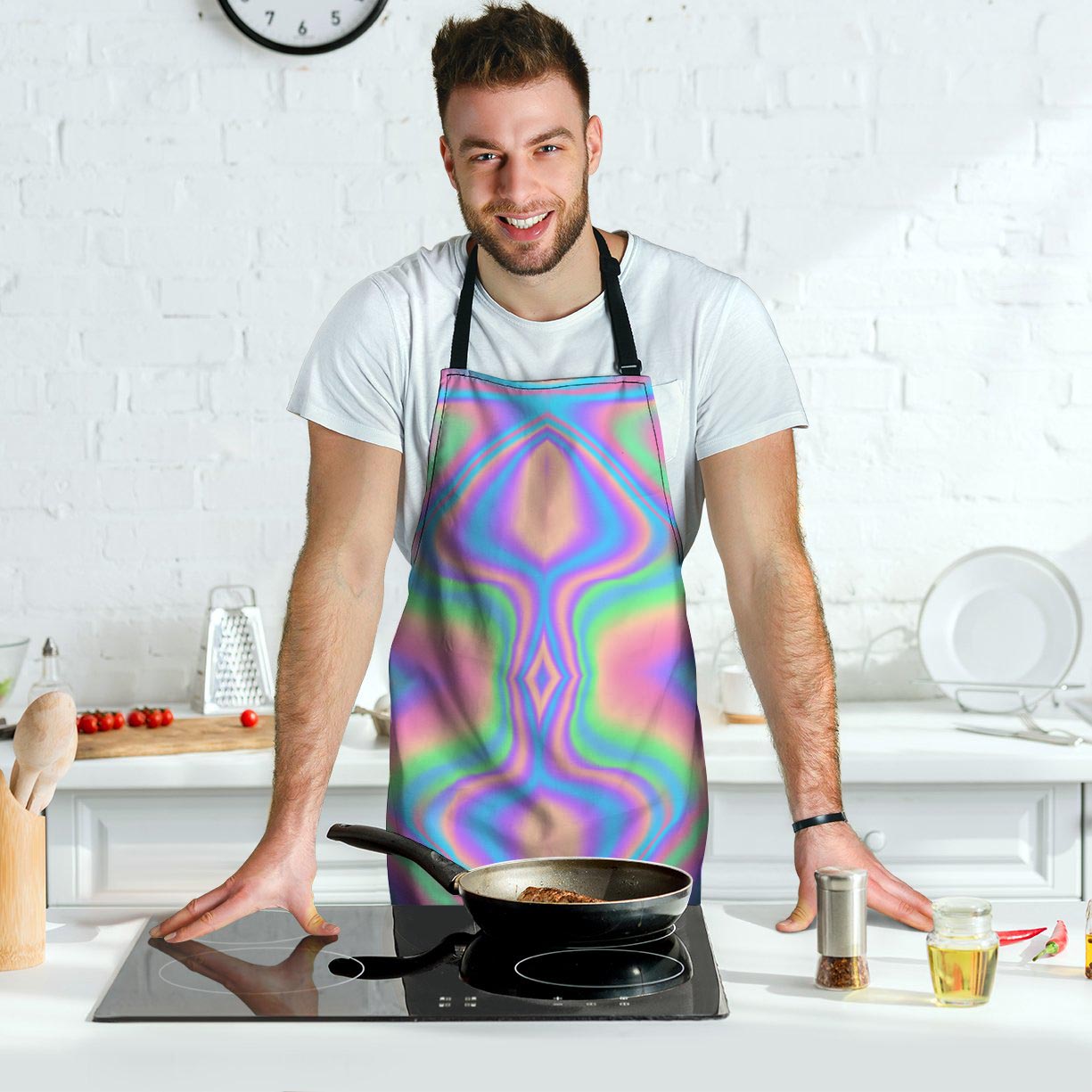 Holographic Trippy Men's Apron-grizzshop