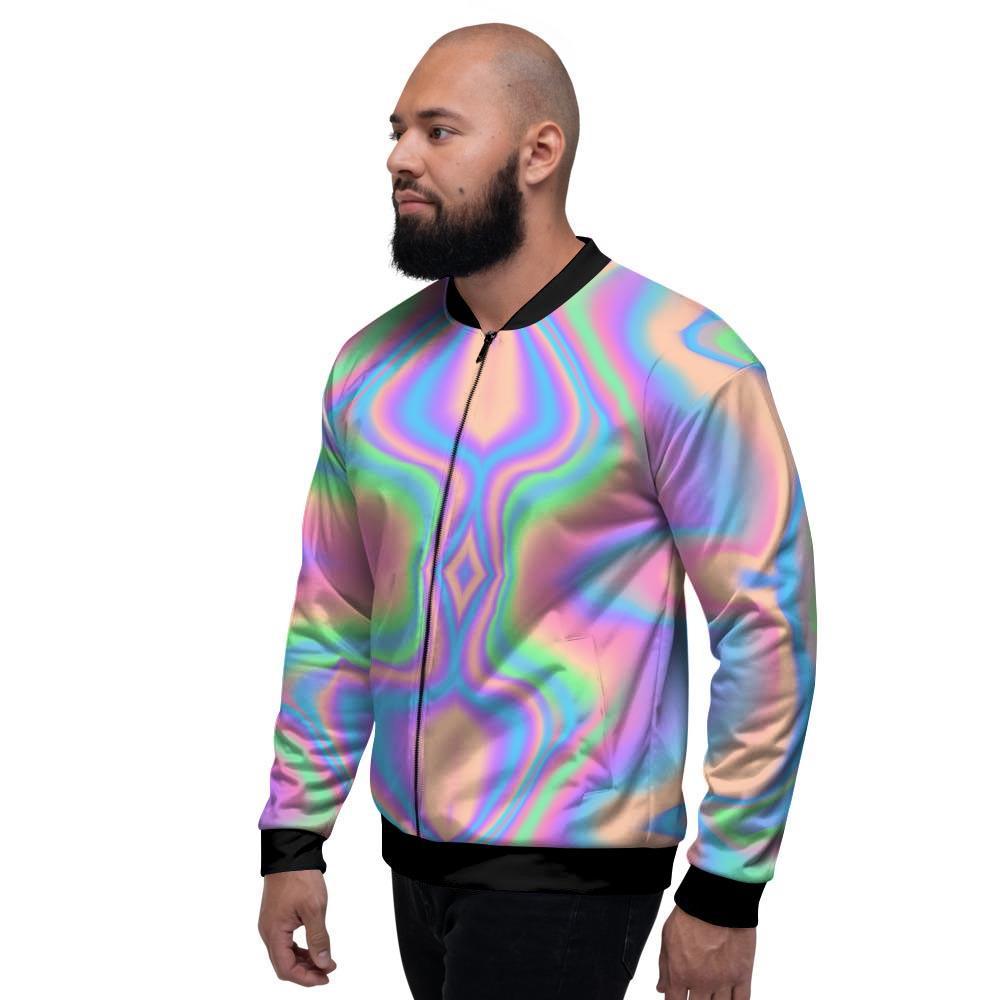 Holographic Trippy Men's Bomber Jacket-grizzshop