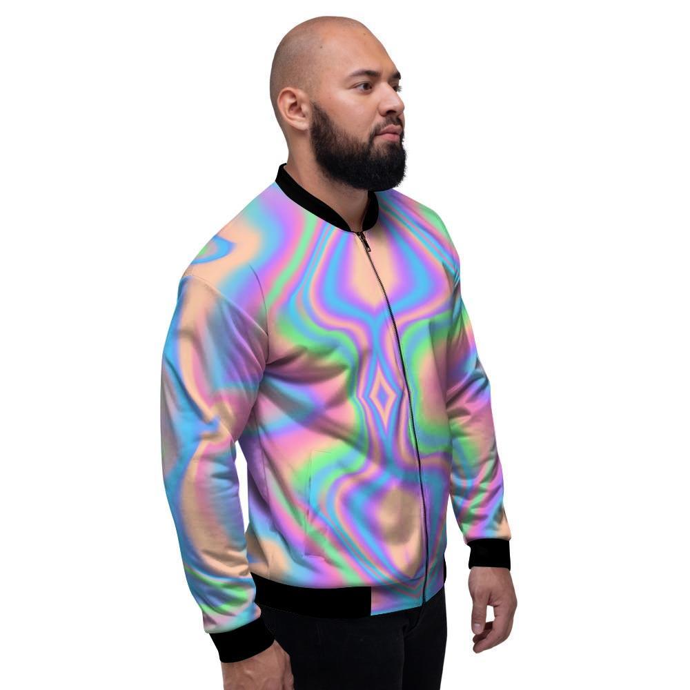 Holographic Trippy Men's Bomber Jacket-grizzshop