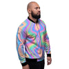 Holographic Trippy Men's Bomber Jacket-grizzshop