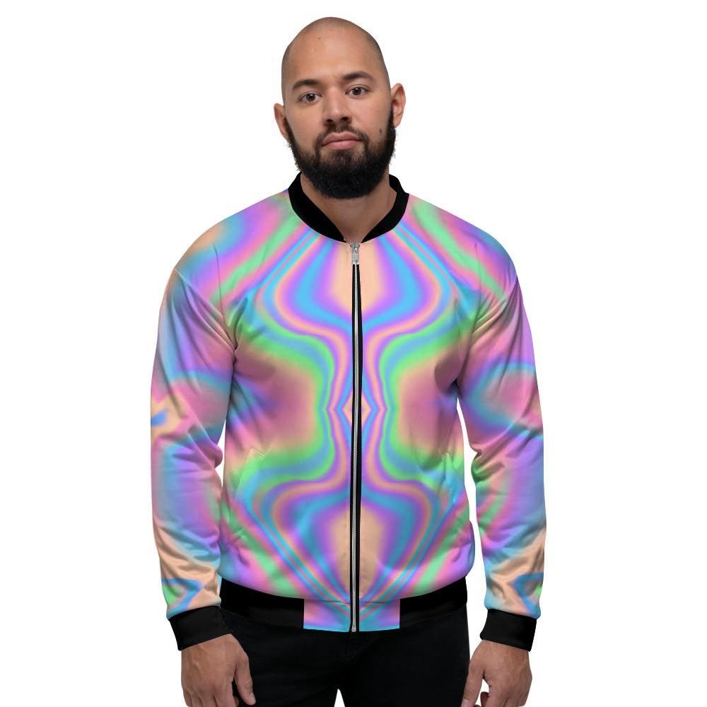 Holographic Trippy Men's Bomber Jacket-grizzshop