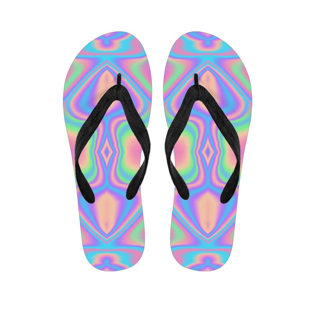 Holographic Trippy Men's Flip Flops-grizzshop