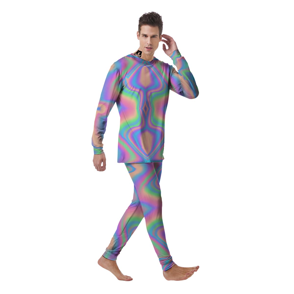 Holographic Trippy Men's Pajamas-grizzshop