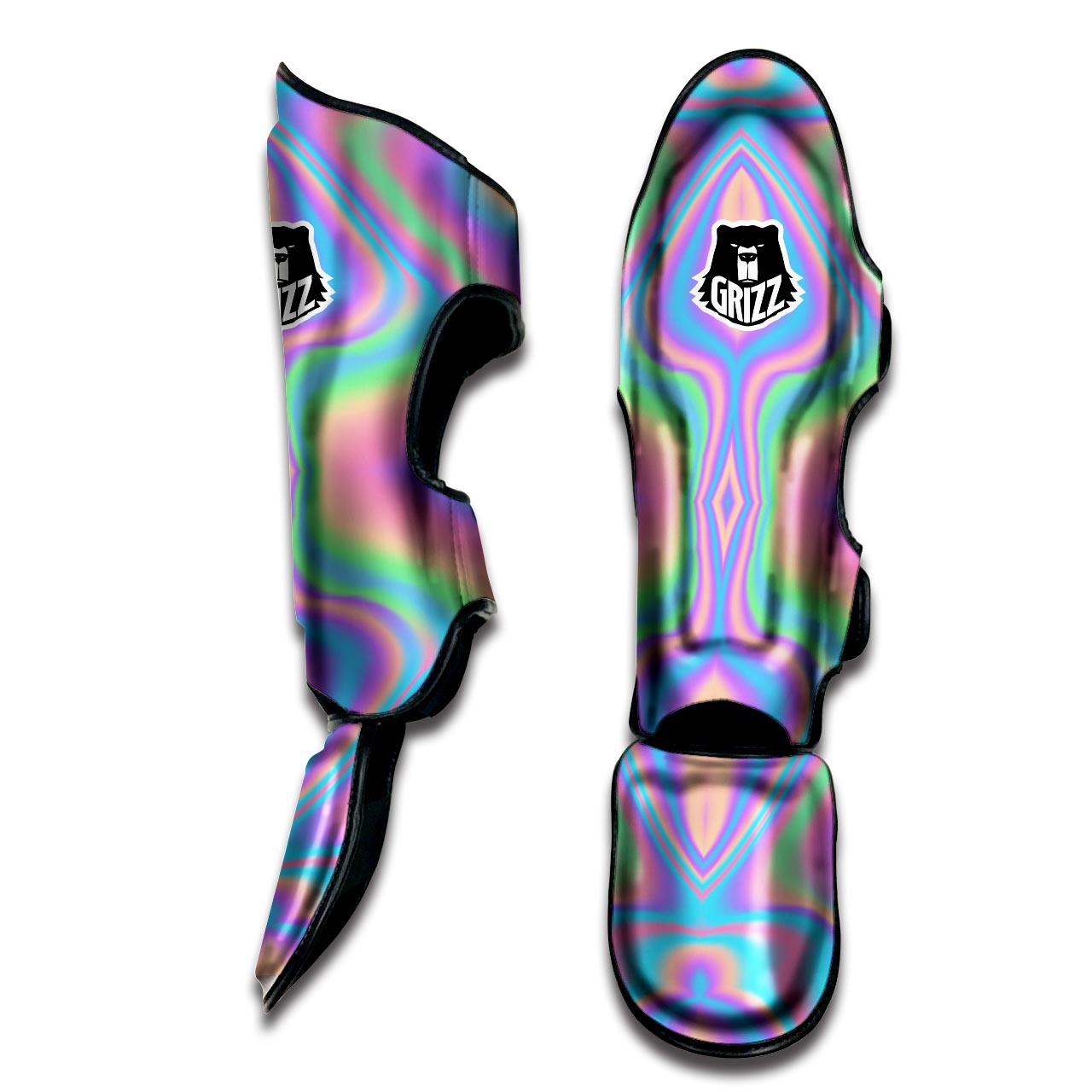 Holographic Trippy Muay Thai Shin Guard-grizzshop