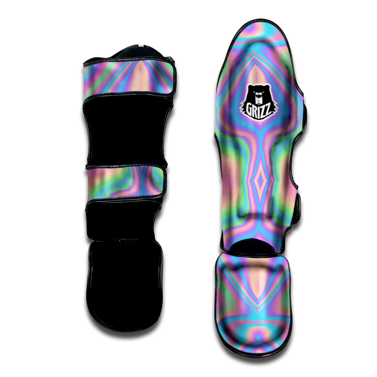 Holographic Trippy Muay Thai Shin Guard-grizzshop