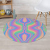 Holographic Trippy Round Rug-grizzshop