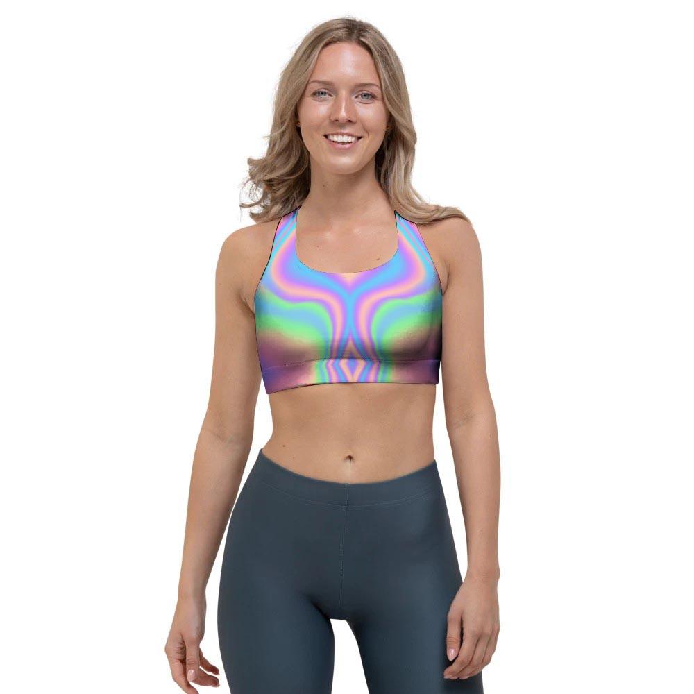 Holographic Trippy Sports Bra-grizzshop