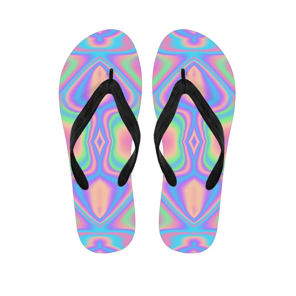 Holographic Trippy Women's Flip Flops-grizzshop